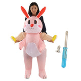 Easter Bunny Inflatable Costume Cute Festive Blow Up Riding Rabbit for Boys Girls Birthday Gifts V1294-YM0703-3115230020111