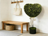 Valentines Day Artificial Heart Topiary Tree, 2Pc Faux Heart Plant with White Ribbon Potted Plant, V1369-AZ3-W-21593