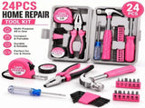 24-Piece Premium Carbon Steel Tool Set High-End Pink Design, Rust-Resistant & Durable, Ergonomic V1232-YJGJB-001