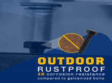1/2" x 2, 25-Piece Black Bolts, Rustproof 4-Layer Ceramic BLAKOTE, 2X Protection of Galvanized V1258-DP02-F-80
