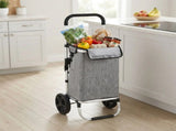 CARLA HOME Foldable Shopping Trolley, Aluminium Cart, 45L, Waterproof, Grey V178-36574