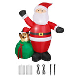 Santaco Christmas Inflatable Outdoor Santa Claus Elk 2.2M Xmas Decoration Light INFL1042