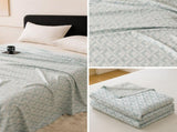 Blue Diamond Pattern Bamboo Fiber Summer Cooling Blanket 200230cm for Bed Sofa Air Conditioned Room V888-ELOSUNG54964-4