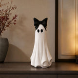 Halloween Ghost Decoration, Cute 10inch Resin Ghost Figurine With Bow, Friendly Tabletop Ornament V1366-AZ2-W-13170