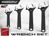 SEDY 4Pc Adjustable Wrench Set Shifter Heavy Duty SAE & Metric Household Repair V465-81046