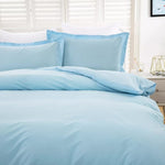 100% cotton Premium Doona Duvet Quilt Cover Set with Soft Pillowcases - Aqua-Super King V745-AQ023418SK3