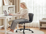 Artiss Ergonomic Office Chair Armless Height Adjustable Computer Desk Chair Fabric Dark Grey OCHAIR-M-2589-DG