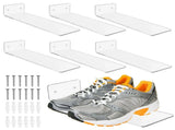 6PCS Floating Shoe Shelves, Clear Shoe Display Shelves for Wall, Acrylic Wall Mount Sneaker Display V1192-AZ-W-18392