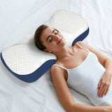 Dreamz Memory Foam Pillow Pillowcase Supprt Blue Rebound PILO1008-BL