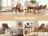 Artiss 4x Dining Chairs Retro PU Leather Kitchen Lounge Cafe Accent Chair Brown DINC-B-B02-BRX4