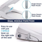 Non Electric Bidet Toilet Seat O Cover Bathroom Dual Nozzle Spray Water Wash V201-HB04OWH-AU