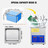 VEVOR Ultrasonic Cleaner 2L Jewelry Cleaning with Digital Timer Ultrasonic Cleaning Machine for V952-JPS-10ACSBQXJ0001V3