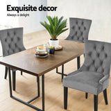 Artiss Dining Chairs Set of 4 Velvet French Provincial Grey UPHO-C-DIN470-VEL-GYX4