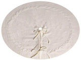 Festive Holiday Home Decoration Set - White Knitted Christmas Tree Skirt & Reindeer Stocking Combo V888-ELOSUNG54468