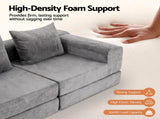 Artiss 5-in-1 Convertible Sofa Bed Floor Mattress Modular Boneless Curved Couch SB-B-COMP-2S-GY