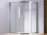 100 x 100cm Rounded Sliding 6mm Curved Shower Screen with Base in Chrome V63-830041