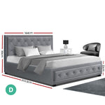 Artiss Bed Frame Double Size Gas Lift Grey TIYO BFRAME-F-TIYO-D-GY-ABC