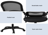 Artiss Mesh Office Chair Computer Gaming Desk Chairs Work Study Mid Back OCHAIR-L-2013-BK