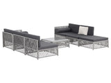 Gardeon 6 Seater Outdoor Sofa Set 7PCS Table Chair Set Garden Rattan Patio Furniture ODF-SOFA-7PCS-RATTAN-GE-ABCD
