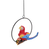 Hanging Iron Ring Parrots Resin Waterproof Exquisite Garden Hanging Parrot Statue Decor for V1294-YM0512-3111220286911