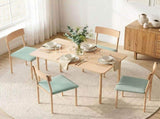 Artiss Dining Table and Chairs Set of 5 Compact Kitchen Furniture Natural Light Green DSET-U-5279-GN