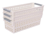 16x Premium Plastic Storage Baskets Bulk w/ Grip Handles 39.5*20.5*19.5cm V563-PS3920-1BOX