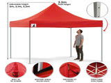 Wallaroo 3x3 PopUp Red Gazebo Marquee Outdoor Tent GAZ-POP-3X3-RD