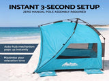 Weisshorn Beach Tent 3-4 Person Pop Up Sun Shade UPF 50 Automatic Outdoor Blue TENT-C-BEA-4-BL