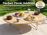 Alfresco 2 Person Insulated Picnic Basket Set with Foldable Wood Table PC-TB-2P-ROU
