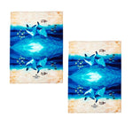 Ashdene Set of 2 Playful Dolphins Cotton Kitchen Tea Towels 50 x 70 cm Underwater Buddies V442-LDE-TEAT-SETOF2UNDERWATERBUDDIES-MULTI-RE