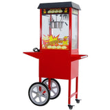 Samland 8OZ Popcorn Machine Maker on the Wheeled Cart Deck Warmer V1060-POP6A-R