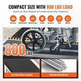 VEVOR Portable Wheelchair Ramp, 305 cm 363 kg Capacity, Non-Slip Aluminum Folding Threshold Ramp, V952-ZDKMJPD120YCUEI5QV0