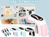 Handheld Embossed Label Maker Machine With 6 Rolls Labels, Portable Manual Tag Stamping Tool For V1192-AZ-W-34096