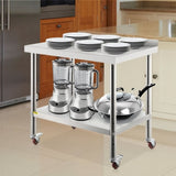VEVOR Stainless Steel Prep Table, 30 x 24 x 35 Inch, 440lbs Load Capacity Heavy Duty Metal Worktable V952-BXGYDGZ302435N0U7V0