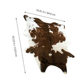 Brown Plush Faux Floor Rug 110x84cm Decorative Mat for Bedside V1366-AZ2-W-21005