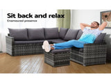 Gardeon Outdoor Furniture Dining Setting Sofa Set Lounge Wicker 9 Seater Mixed Grey ODF-SDBOSS-3OTM-GE