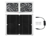 25W Solar Panel Fan Kit IPX65 Waterproof Low Noise Efficient Solar Powered Dual Fan for Chicken Coop V1294-YM0521-3114230040711