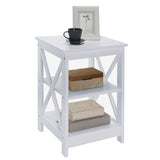 Sarantino Orson 2-Tier Bedside Table - White TBL-056-06-WHT