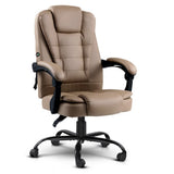 Artiss Massage Office Chair Executive Computer Gaming Chairs Brown PU Leather Espresso MOC-09M-2P-EP