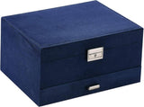 Velvet Jewelry Box with Lock - 3 Layers - Large Jewelry Organizer for Women - With Drawers & V1189-HB003WSRH00037