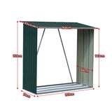 Wallaroo Wood Storage Shed Galvanized Steel - Green GSF-BSW-WSS-GN