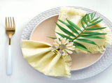 Set of 12 Daisies and Sunflowers Napkin Rings, Gold Napkin Ring Holders with Bees for Formal or V1188-RD-120224