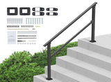 Handrails for Outdoor Steps, 4-5 Step Stair Hand Rail Kit, Transitional Carbon Steel Railings with V952-FGDHGZLSLZFSIFL6RV0