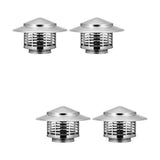 Stainless Steel Chimney Cap Plated Silver Longevity and Efficiency 2Pcs V1369-AZ3-W-18022