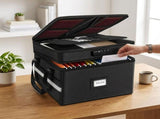 CARLA HOME Fireproof Document Box with Lock - Fabric - Office - Fireproof Document Safe LSB-36523