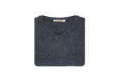 100% Shetland Ragg Wool V Neck Knit Jumper Pullover Mens Sweater Knitted - Navy - 5XL V563-SW-VN-NAVY45-5XL