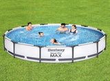 Bestway Swimming Pool 366x76cm Steel Frame Round Above Ground Pools w/ Filter Pump 6473L BW-POOL-366CM-56417