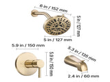 Tub and Shower Faucet Set, Complete with 127 mm Rainfall Shower Head and Bathtub Spout, 8-Setting V952-YGHLLTZHHWHWLKQ5W001V0