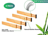 4 Pack Bamboo Adjustable Kitchen Drawer Dividers V178-36023