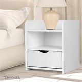 Bedside Table Side Nightstand Storage Drawer Shelf Bedroom Unit V63-840901